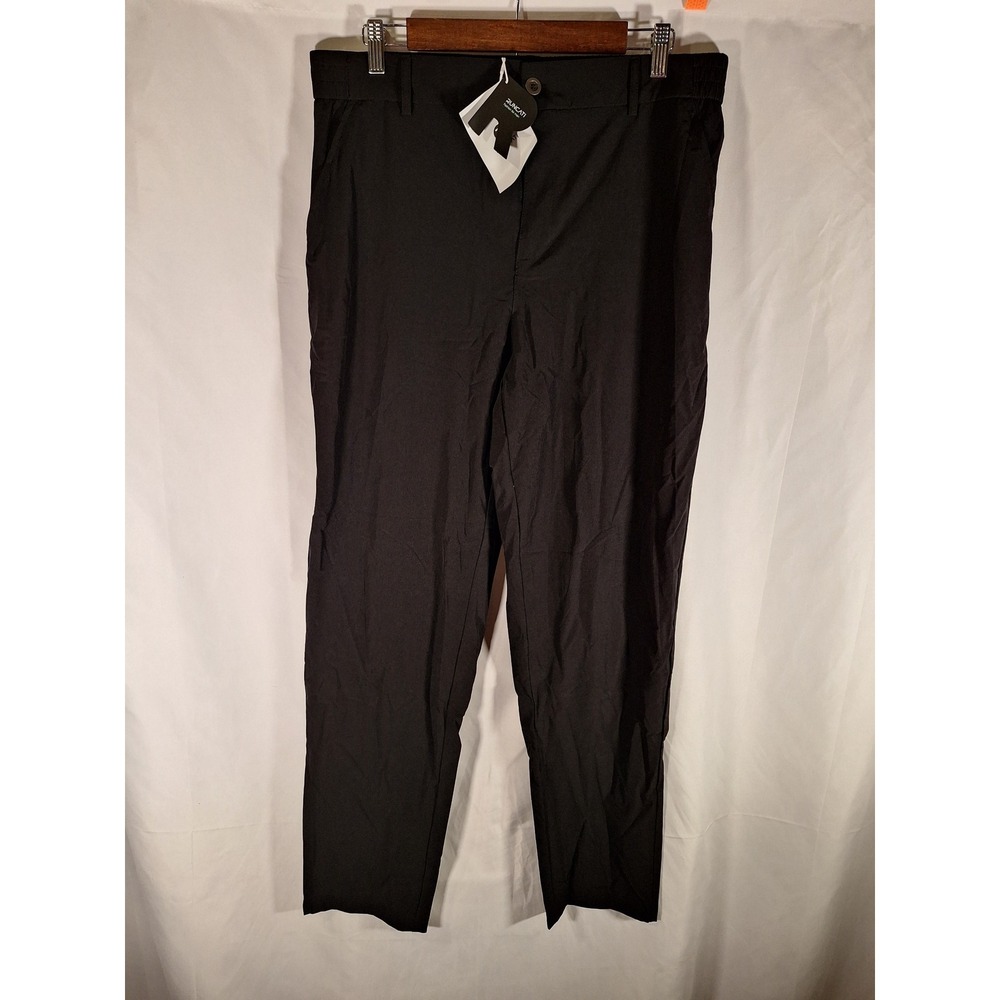 Runcati Mens Black Tapered Lightweight Elastic Waist Pants G6R953 Size Large NWT